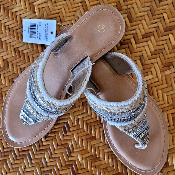 Non Branded Shoes - Beaded Summer Women's Thong Sandals New Size 7